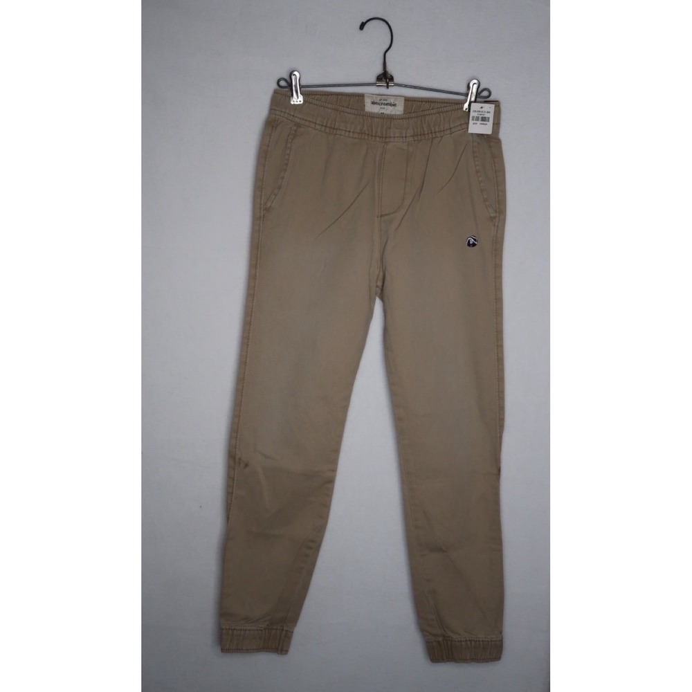 Abercrombie Kids Jogger Pants Boys Medium Khaki Elastic Waist School Casual NWT